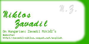 miklos zavadil business card